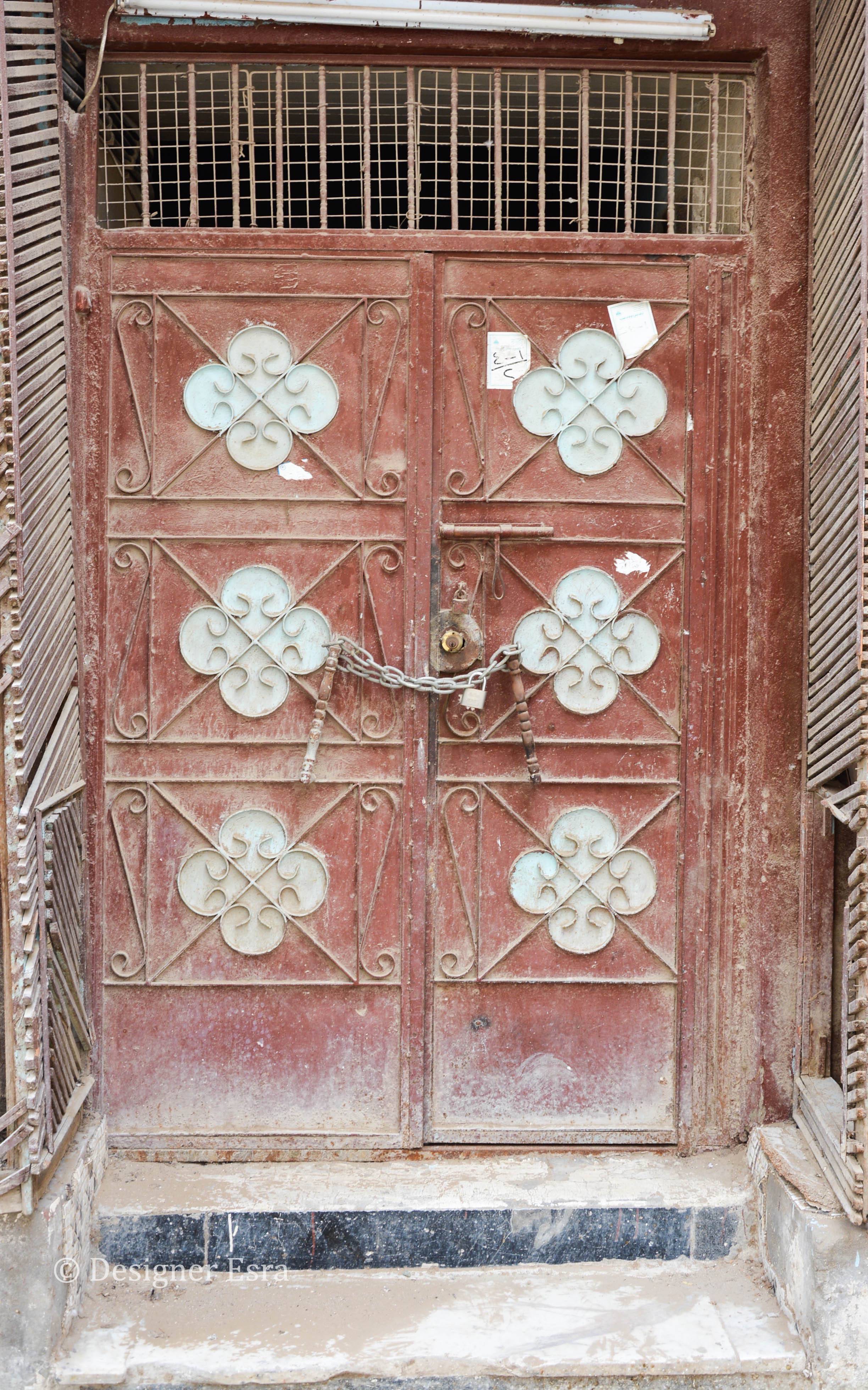 Red Metal Door in Jeddah 