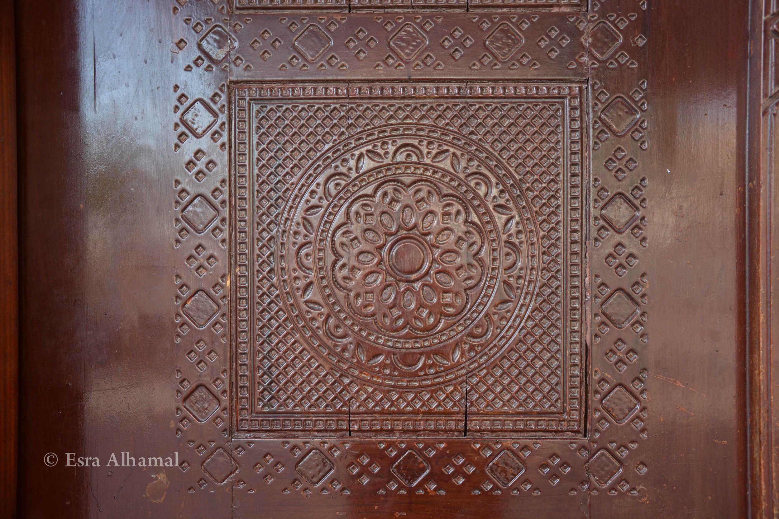Wooden door details in Madina