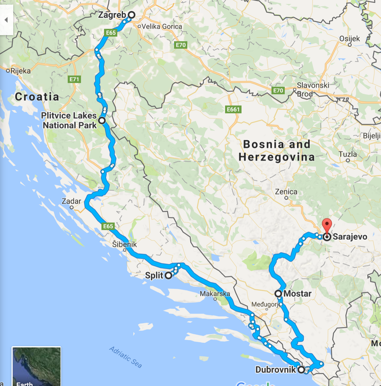 travelling from croatia to bosnia