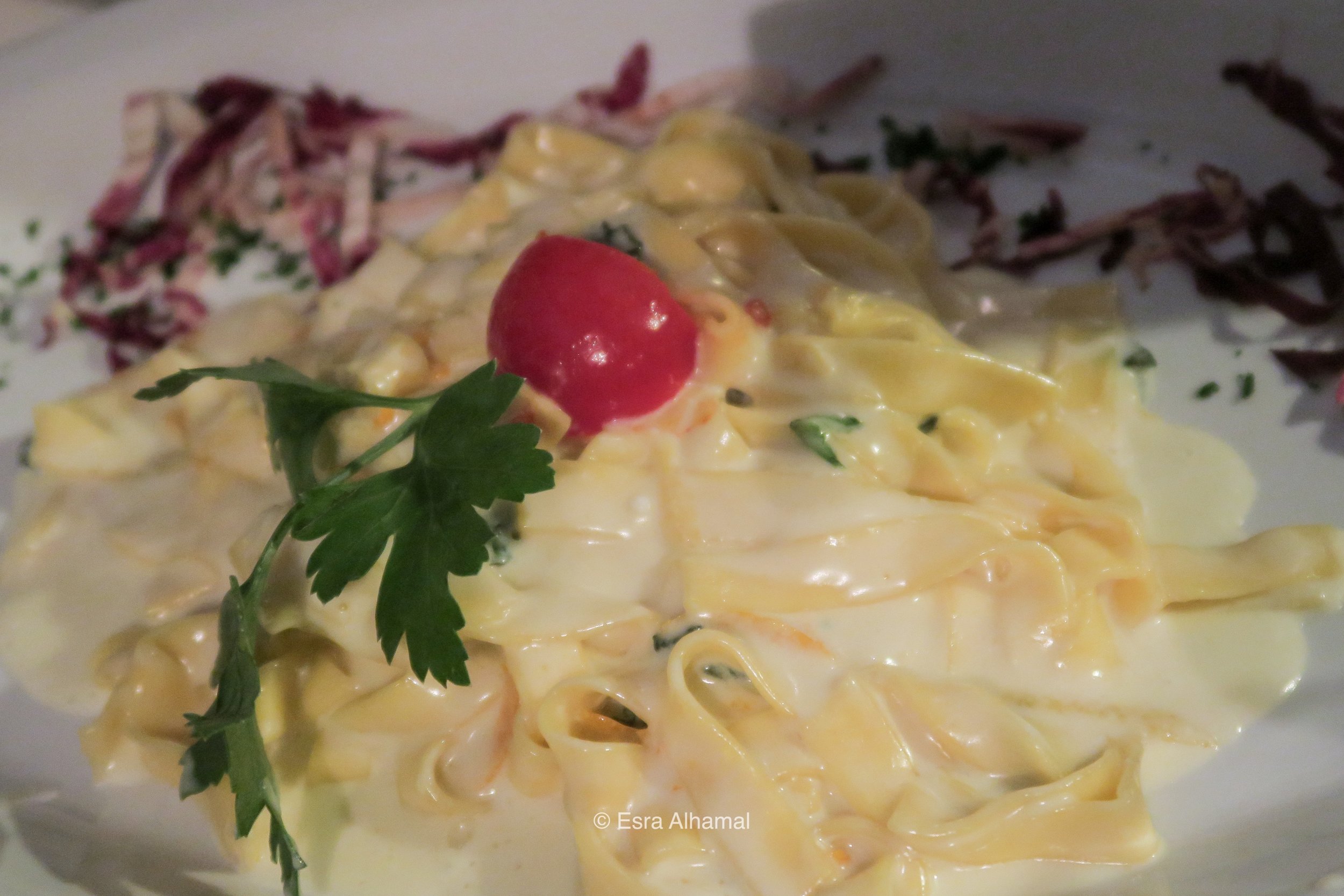 Orange fettuccine