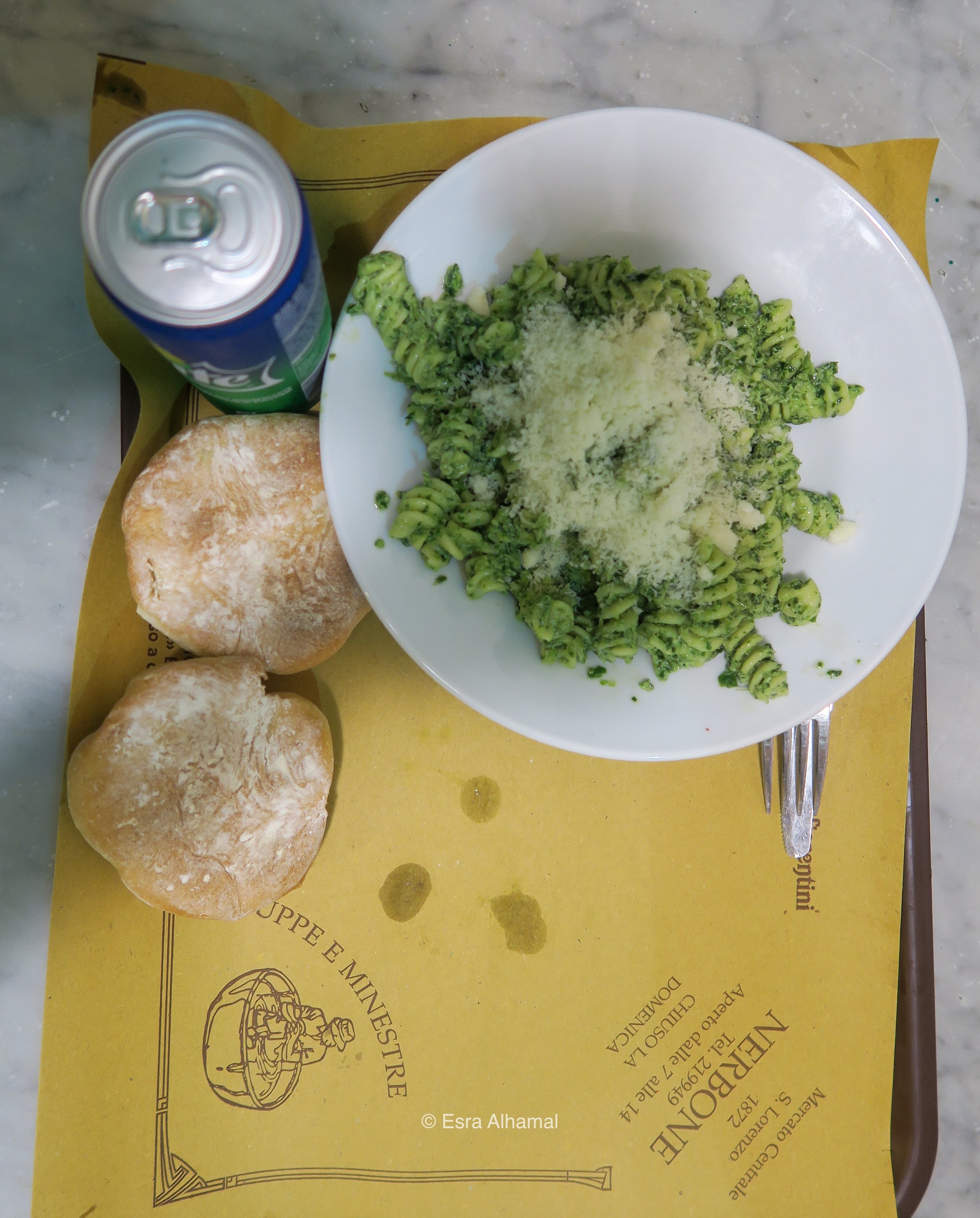 Pasta lunch in the market in Florence