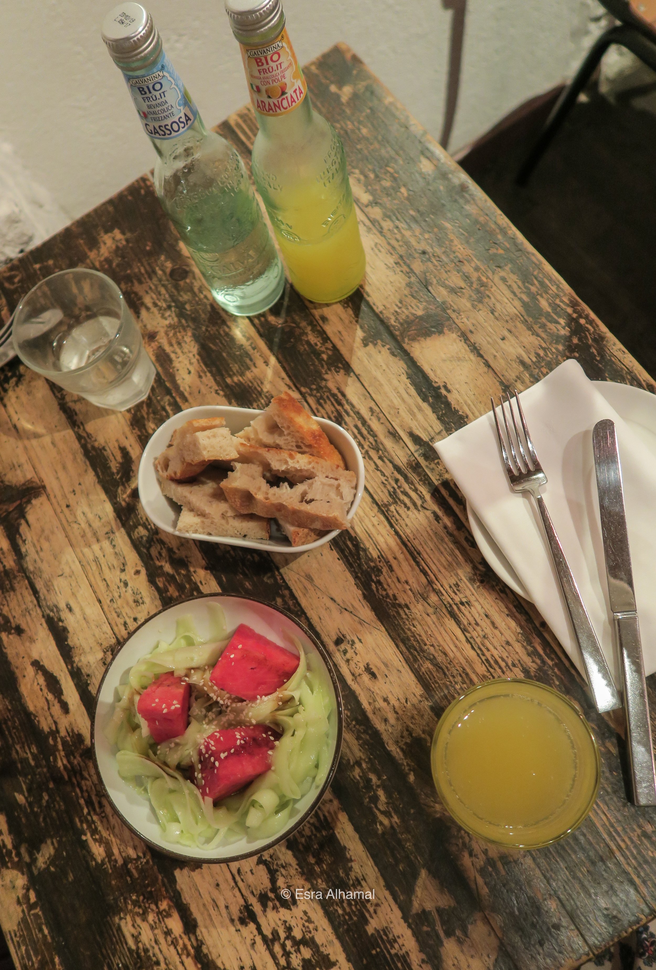 Watermelon salad in Florence 