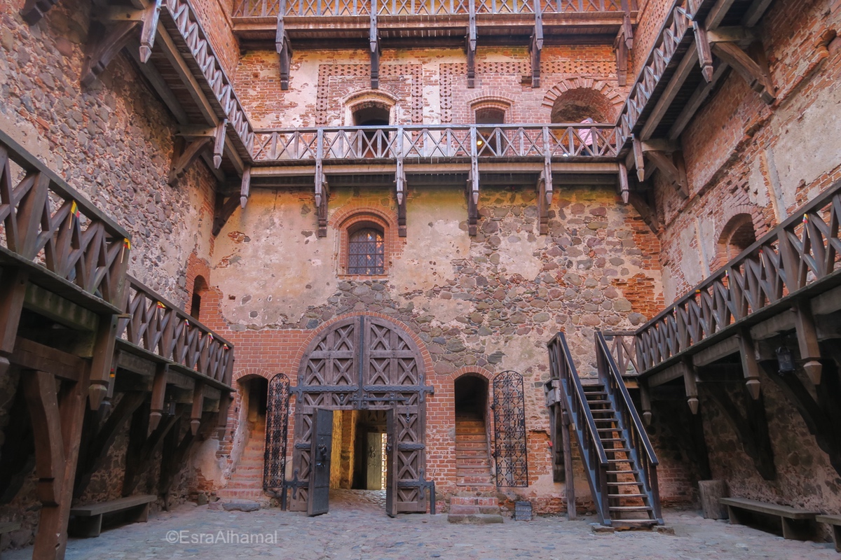 Castle courtyard Day Trip From Vilnius, Lithuania To The Trakai Island Castle