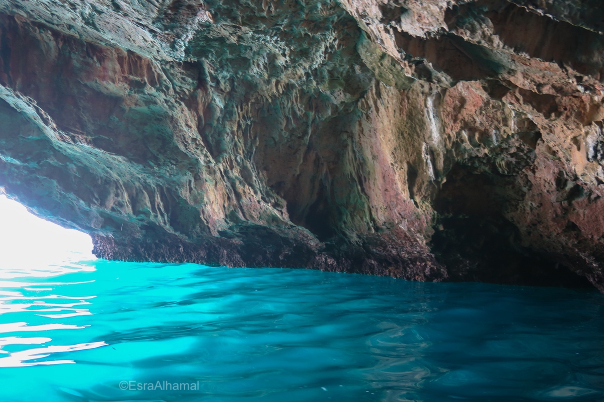 Water of the blue cave, Kotor, Montenegro