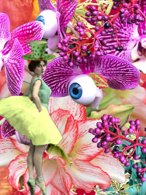 Garden Tea with Dali · Digital Collage