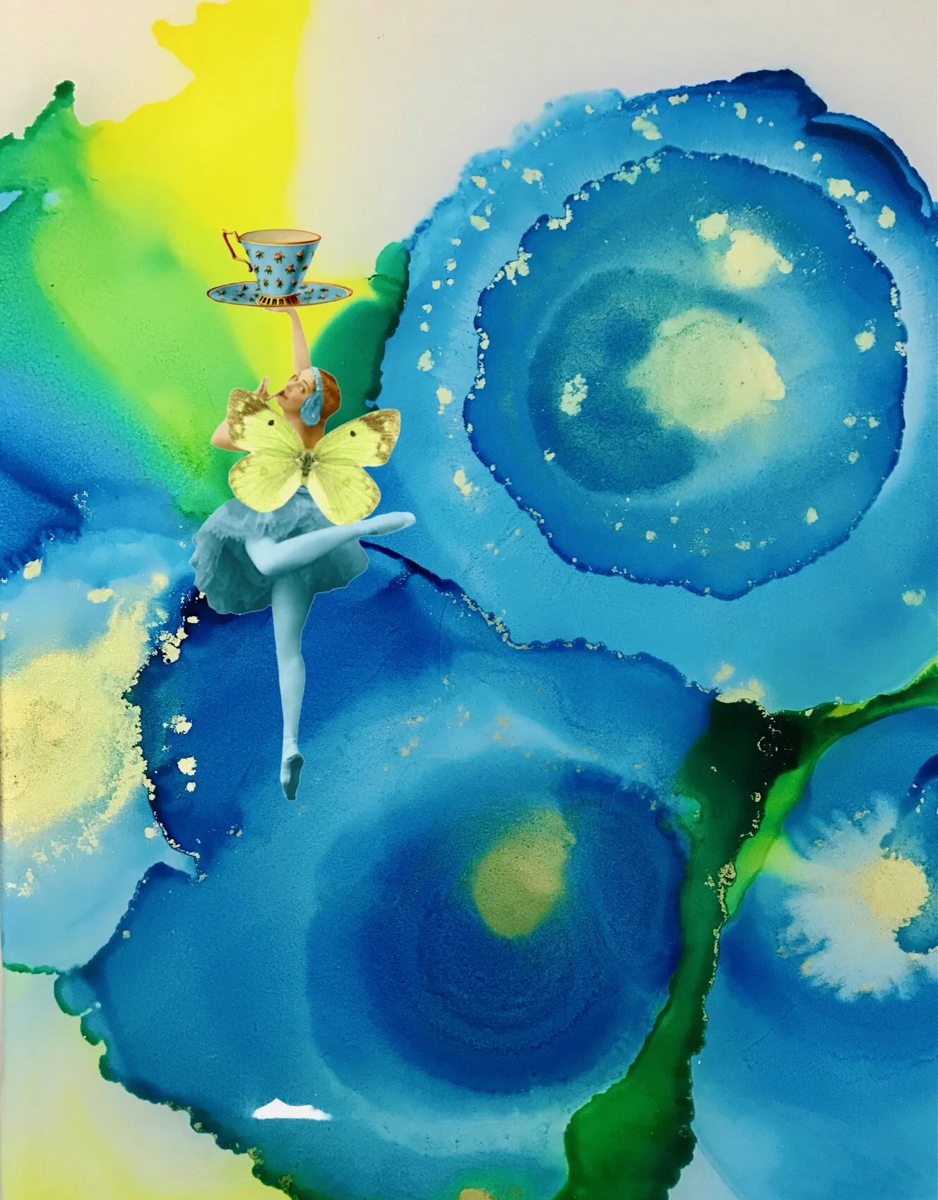 Sea of Sweet Bahamas Blue SerendipiTEA · Digital Collage