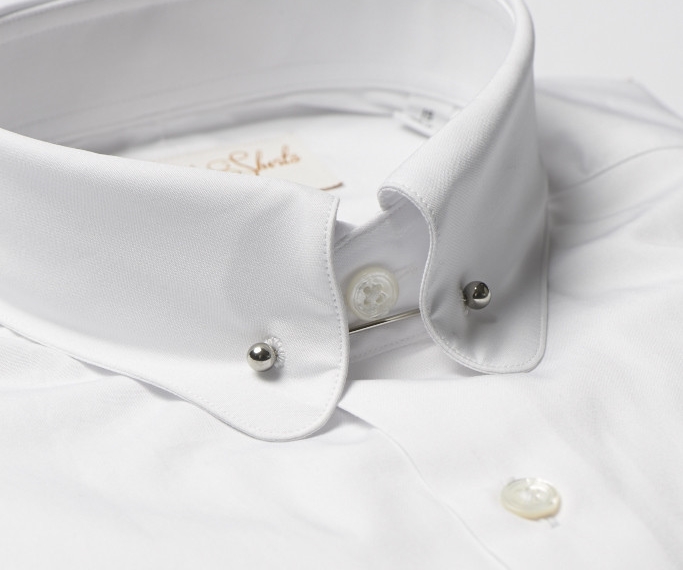 White Pin Collar Shirt