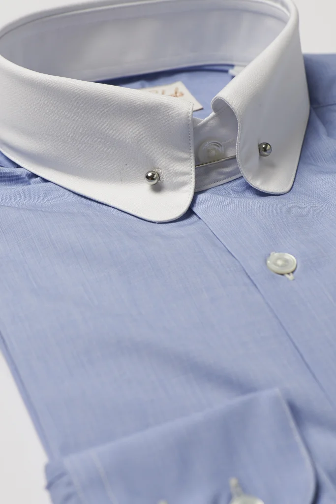 Blue Pin Collar Shirt