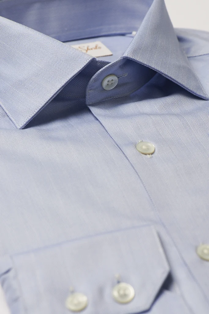 Blue Herringbone Shirt