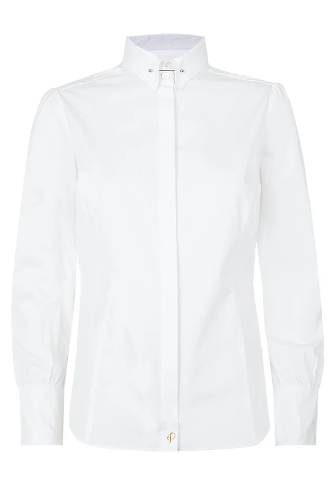 Woman's White Pin Collar Shirt