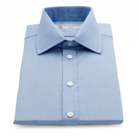 Turnbull and Asser - Blue prince of wales check shirt
