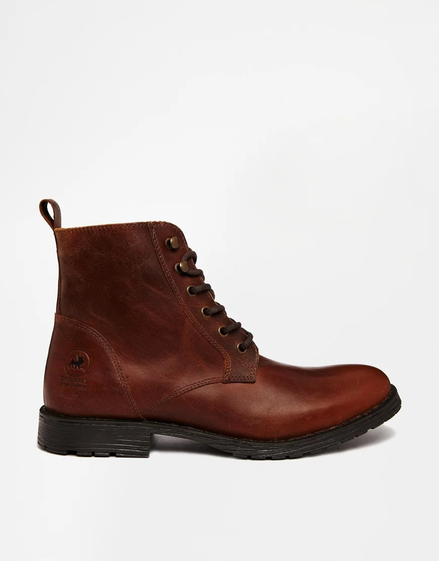Jack & Jones Brown Leather Boots