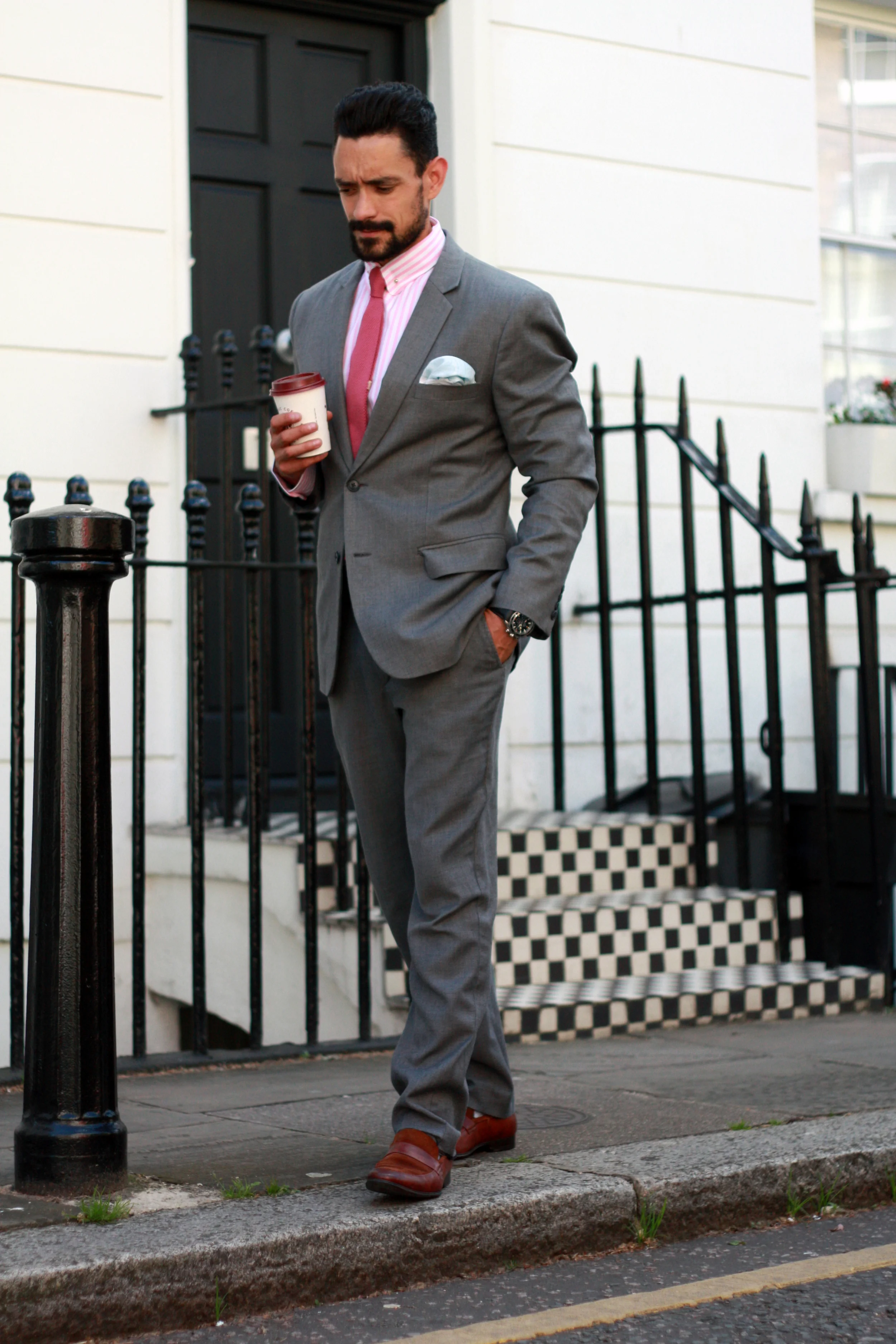 pink dress shirt grey suit Pink Gray Suit Matching Shirt Groom In A Gray Suit And Hot Pink Tie