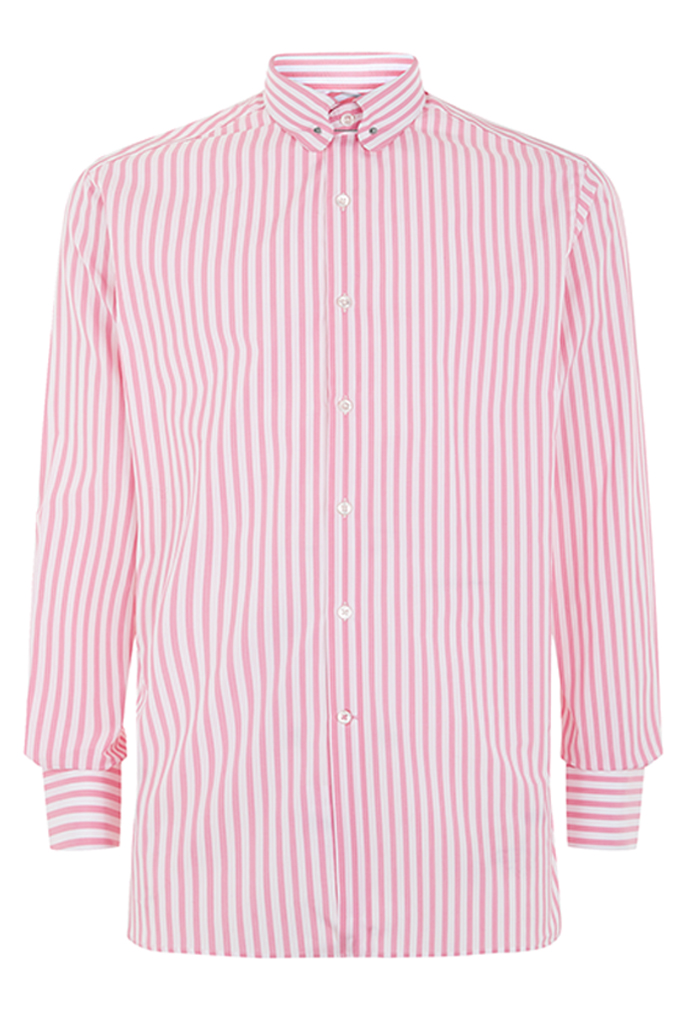 Pink Stripe Pin Collar Shirt