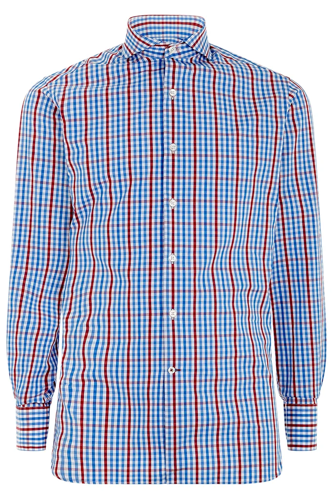 Red Navy Gingham Check Shirt