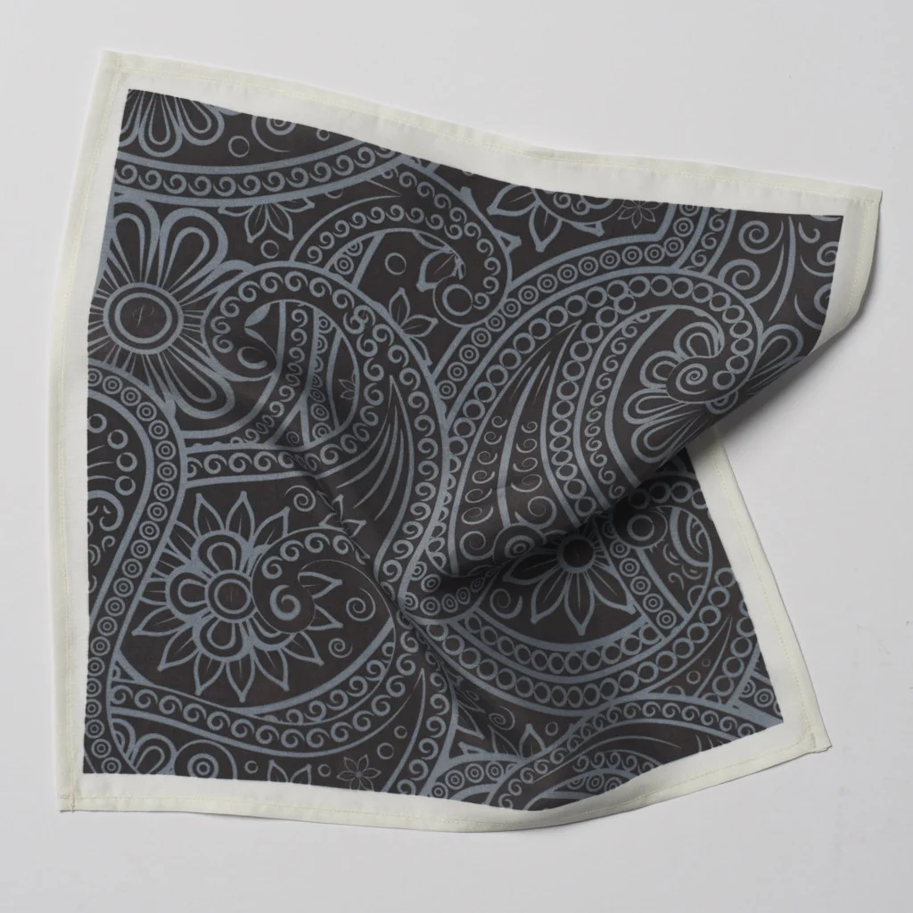 Black Grey Pocket Square