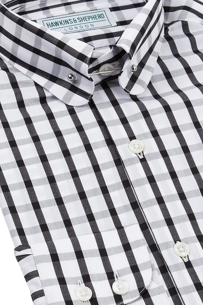 Monochrome Pin Collar Shirt
