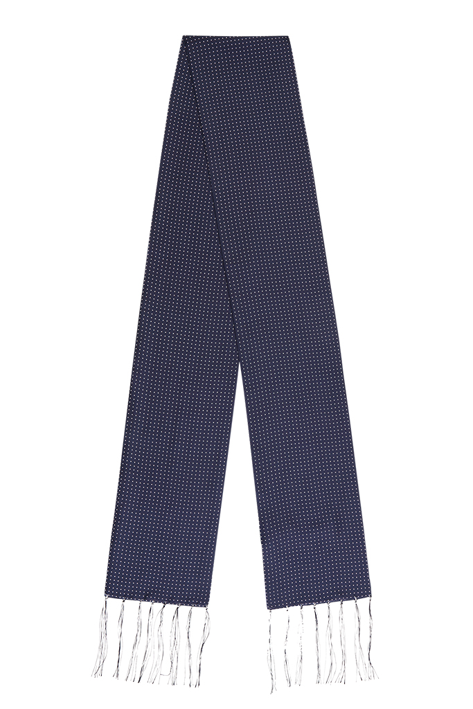 Navy Polka Silk Scarf