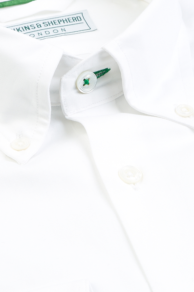 White Button-Down Shirt by Hawkins & Shepherd