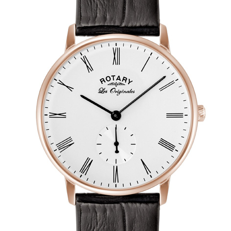 Rose-Gold Mens Rotary Watch
