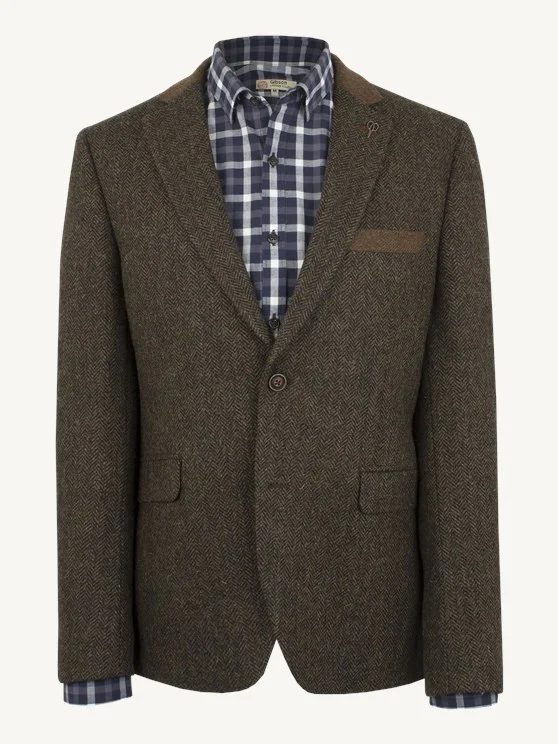 Brown Herringbone Blazer