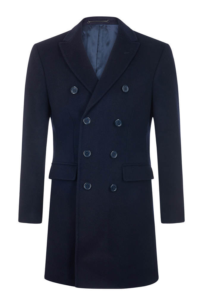 Navy Double-Breasted Coat