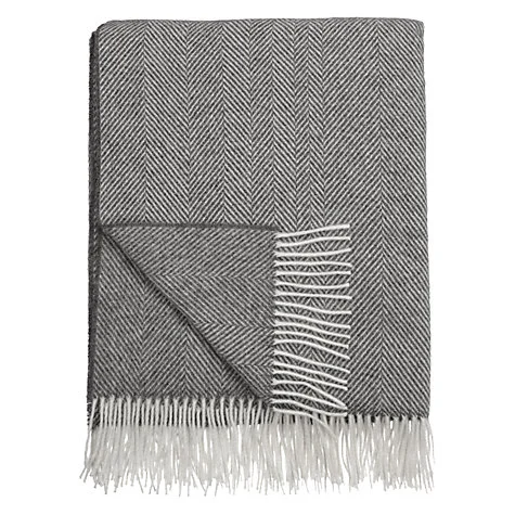 Grey Herringbone Throw