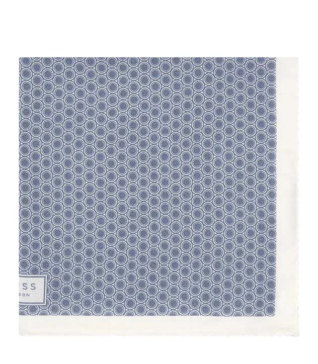 Blue Geometric Print PocketSquare