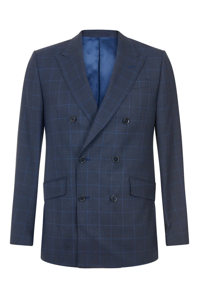 Navy Windowpane Suit