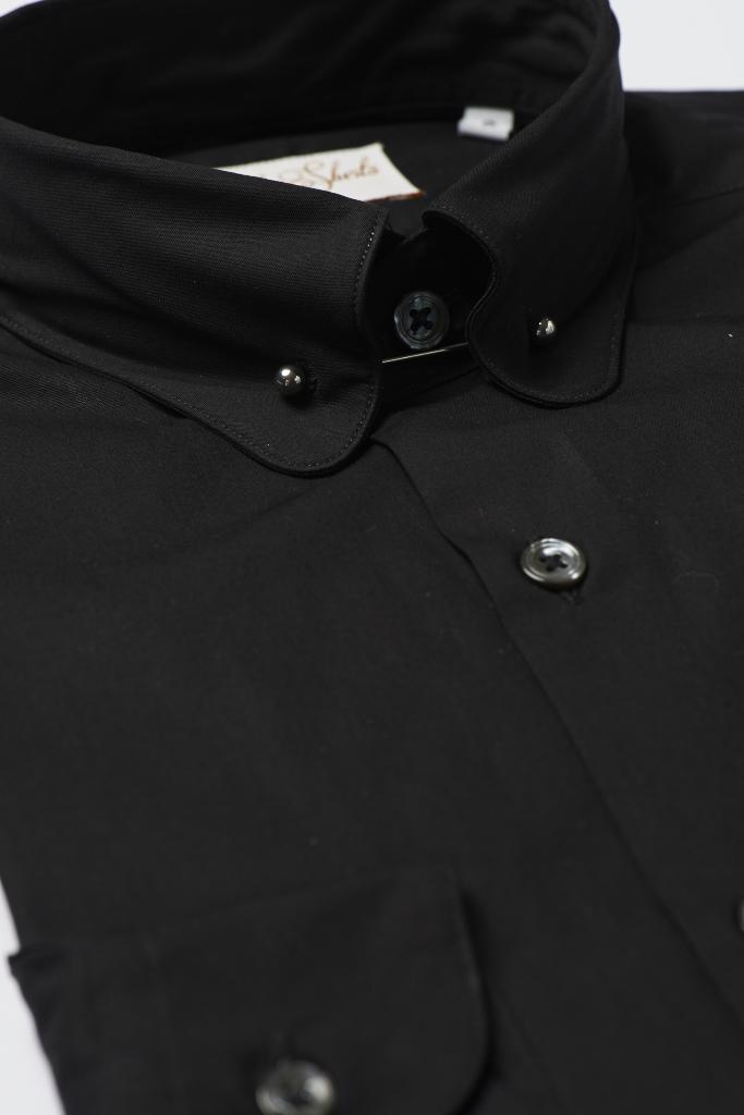 Hawkins & Shepherd Black Pin Collar Shirt