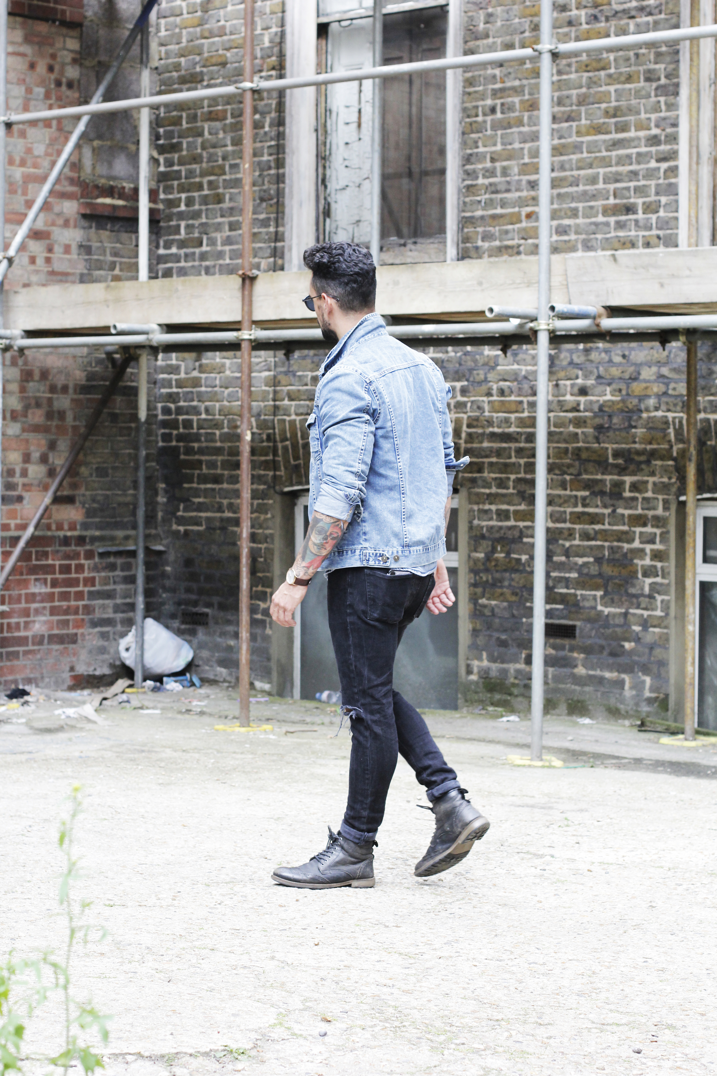 Jean Jacket Black Boots With Blue Jeans Men Jean Jacket With Boots Top