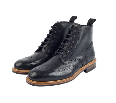 Hawkins & Shepherd Black Brogue Boots