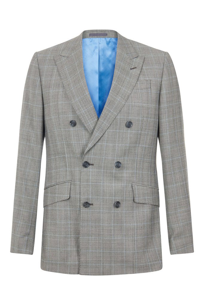 Hawkins & Shepherd Light Grey Windowpane Suit