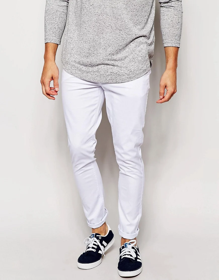 Slim White Chino Trousers