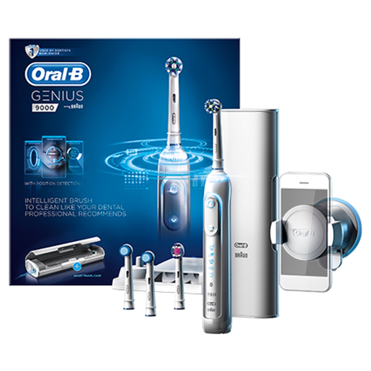 Oral-B GENIUS 9000 White Electric Rechargeable Toothbrush Powered by Braun