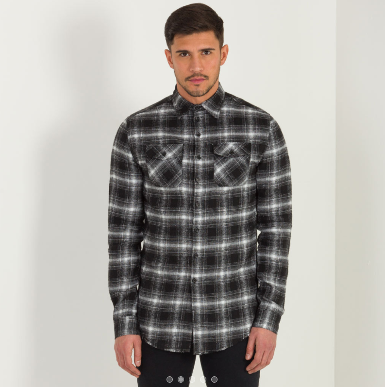 FLANNEL PLAID SHIRT - CHECKED BLACK