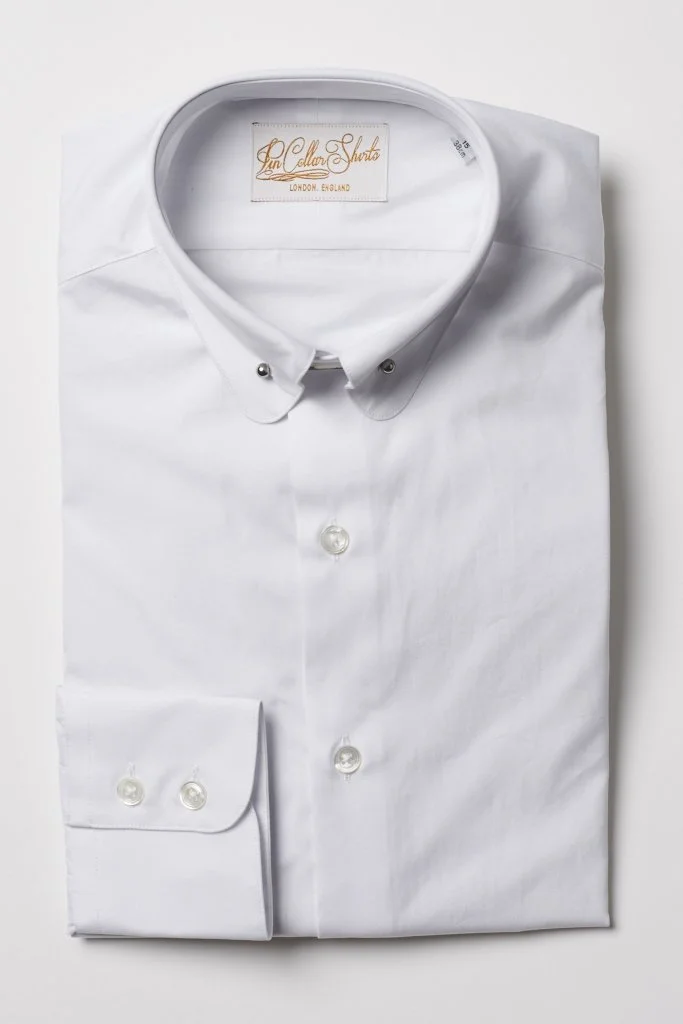 White Pin Collar Shirt