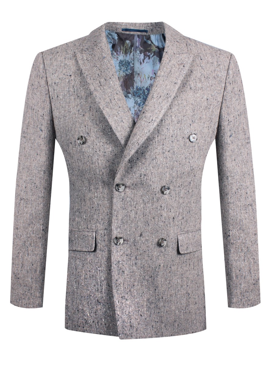 Steel & Jelly Double-Breasted Blazer Grey