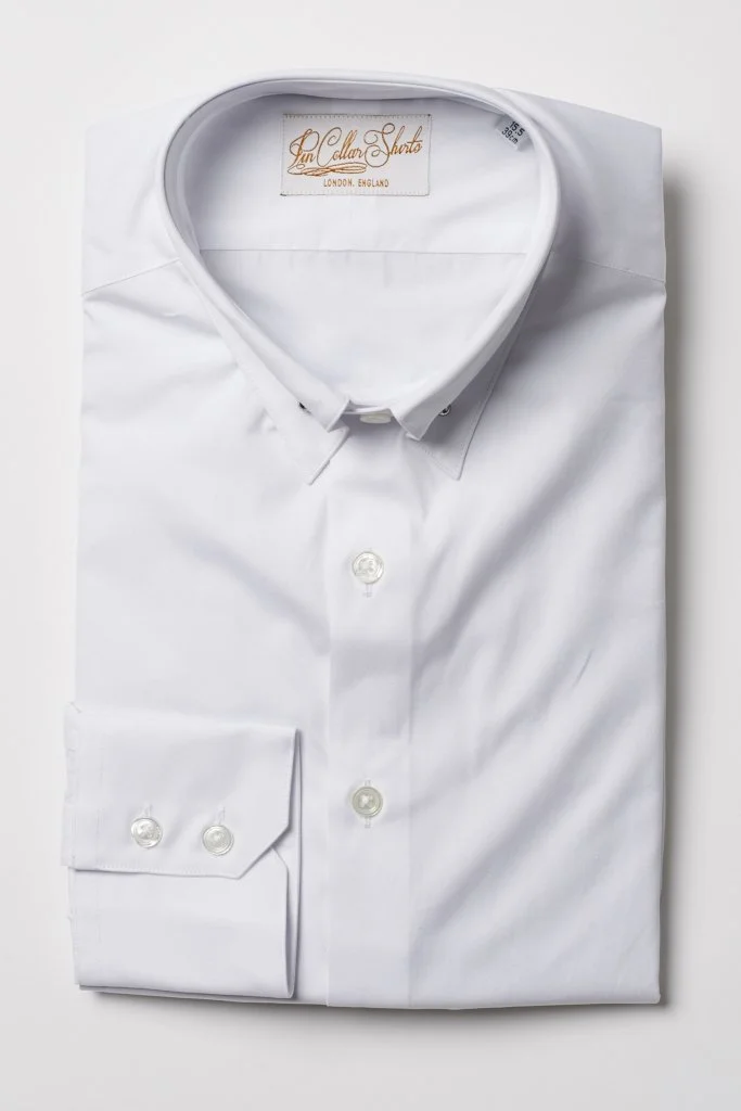 White Pin Collar Shirt