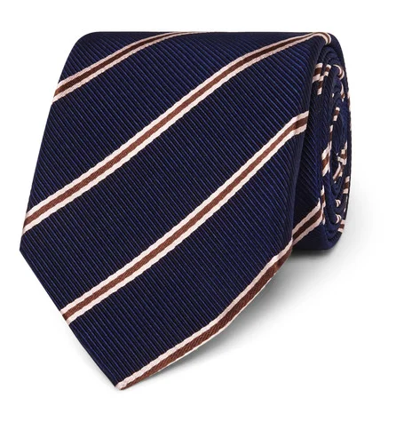 Kingsman x Drake's 8.5cm Striped Silk And Cotton-Blend Faille Tie