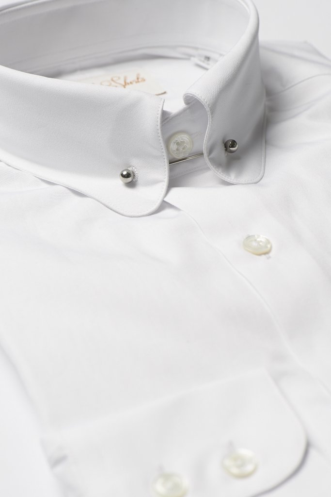 White Pin Collar Shirt