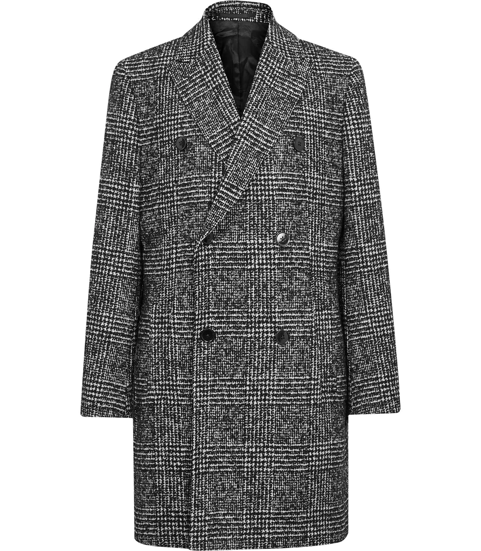 Reiss Black Check Overcoat £350