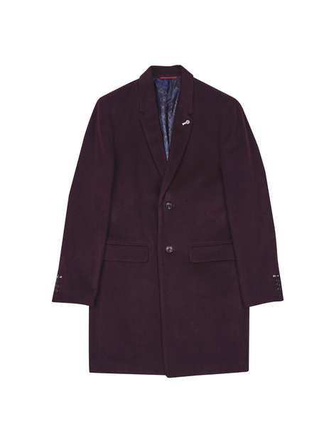 Burton Burgundy Overcoat £59