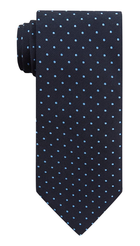 Navy & Blue Polka Silk Tie £45