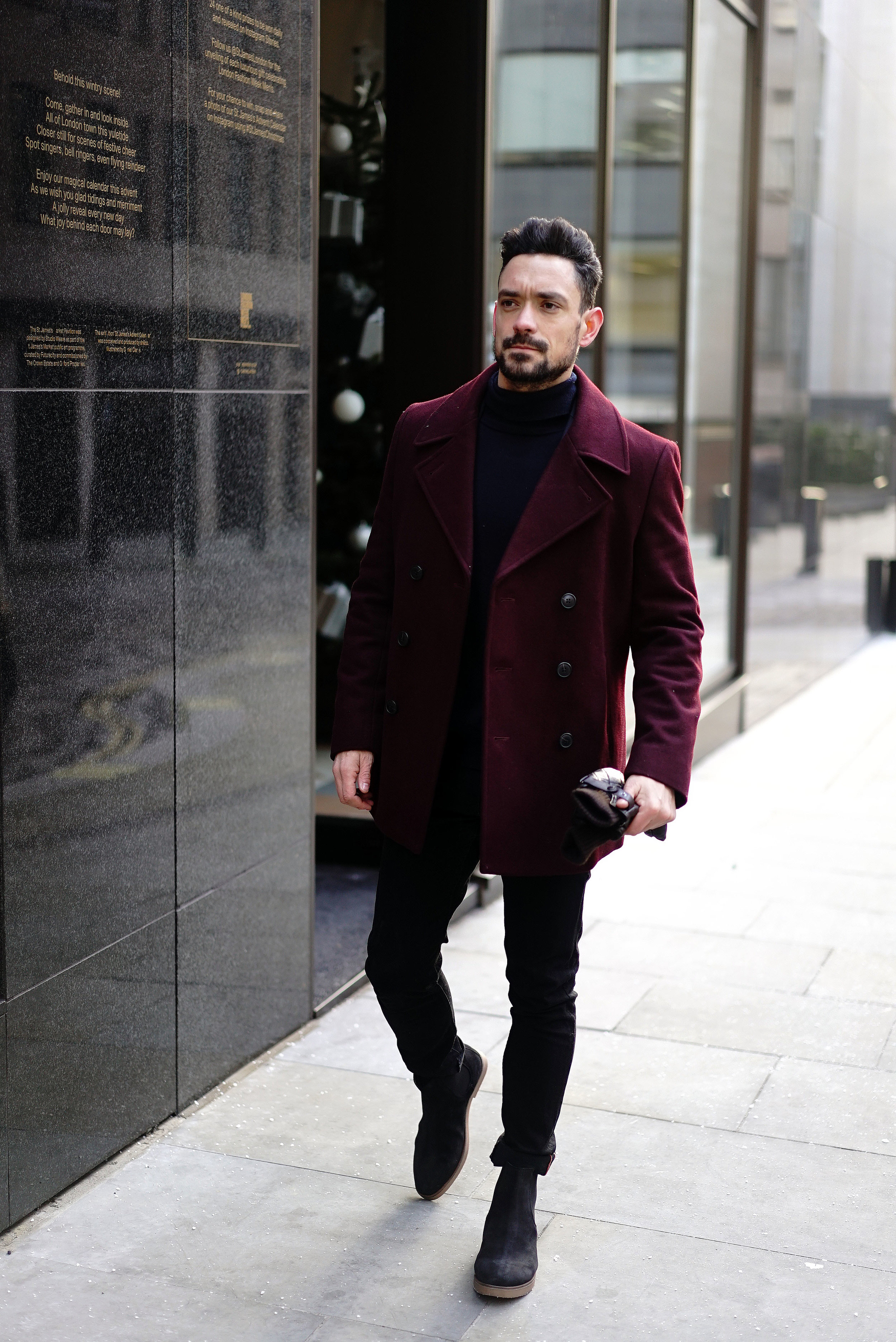 Peacoat Best Mens Car Coat Burgundy Peacoat Mens Top