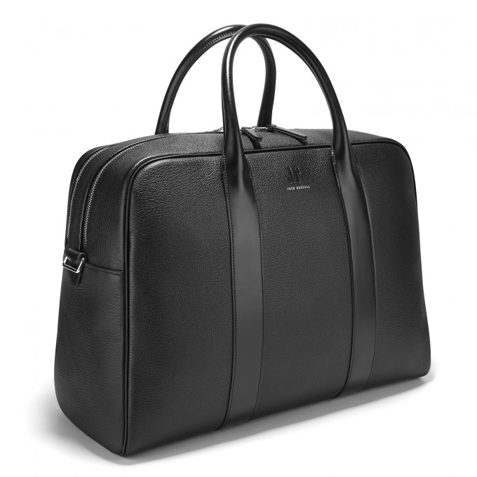 Black Leather 24hr Bag