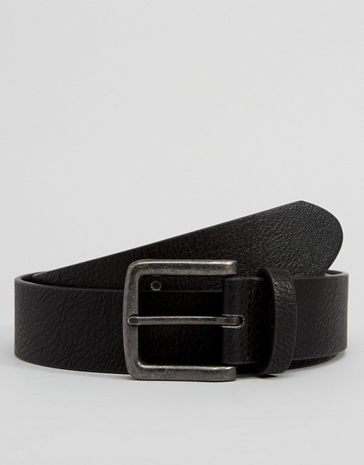 ASOS FAUX LEATHER WIDE BELT IN BLACK