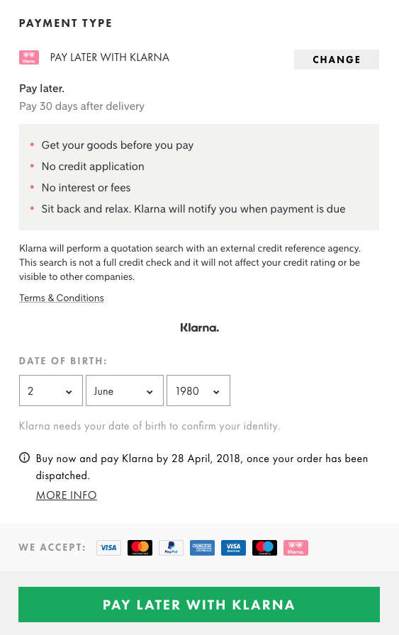 Pay Later With Klarna
