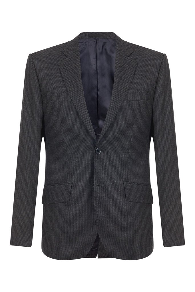 Hawkins & Shepherd 100% British Wool Dark Grey Dogtooth Suit
