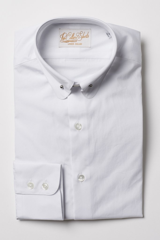 Hawkins & Shepherd White Pin Collar Shirt